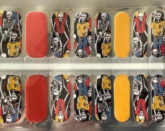 Comic Book Skeleton Nail Wraps – Halloween Nail Art