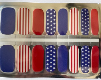 Patriotic Nail Wraps – Stars and Stripes, USA Nail Stickers