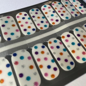 Transparent Colorful Large Polka Dot - Rainbow Nail Wrap - Nail Sticker - Nail Decal - Nail Polish Strips