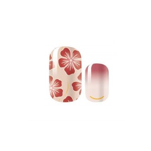 Pink and Red - Hawaiian - Dry Nail Polish - Long Wear Nail Wraps