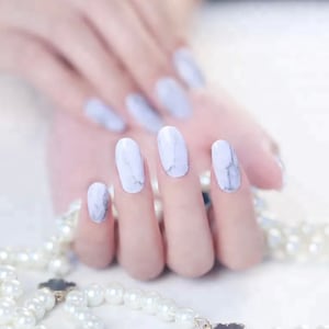 White Marble - Dry Nail Polish - Long Wear Nail Wraps