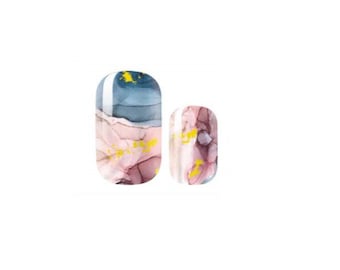 Abstract Watercolor - Pink Blue Yellow - Nail Wrap - Dry Nail Polish