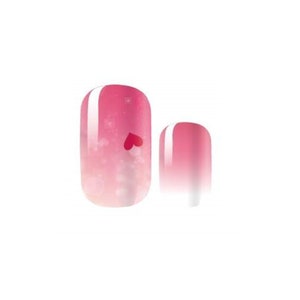 Valentine Nail Wraps - Pink Hearts - Langlebige Nagelverpackungen - Nagelstreifen - Trockener Nagellack