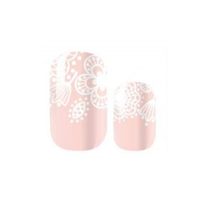 Adesivi per unghie - Adesivi per unghie - Strisce per smalto - Decalcomanie per unghie - Fiori rosa e bianchi - French tips floreali rosa