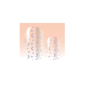 Transparent - Iridescent Moons and Stars- Nail Stickers - Long Wear Nail Wraps