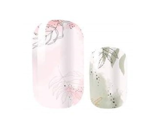 Nail Wraps - 100% Nail polish - Neutral Soft Botanical - Foliage - Nail Wrap - Dry Nail Polish - Nail Sticker