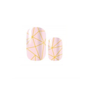Pink and Gold Geometric - Nail Wraps - Nagelstreifen - Trockener Nagellack