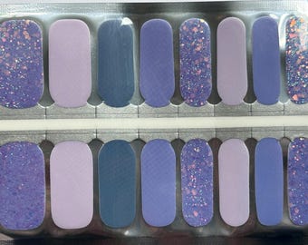 Purple Ombre Glitter Nail Wraps | Sparkly Solid Nail Stickers | DIY Salon Style Nails
