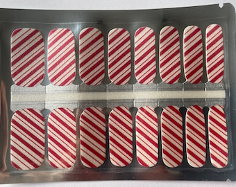 Candy Cane Christmas Nail Wraps – Long Wear Dry Polish Stickers