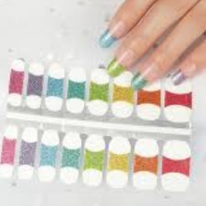 Transparent - Rainbow French Manicure - Dry Nail Polish - Long Wear Nail Wraps