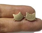 GOLD cat earrings - Shiny gold Cat Studs