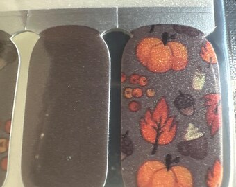 Thanksgiving - Pumpkin - Autumn - Long Lasting Nail Wraps - Nail Strips - Dry Nail Polish