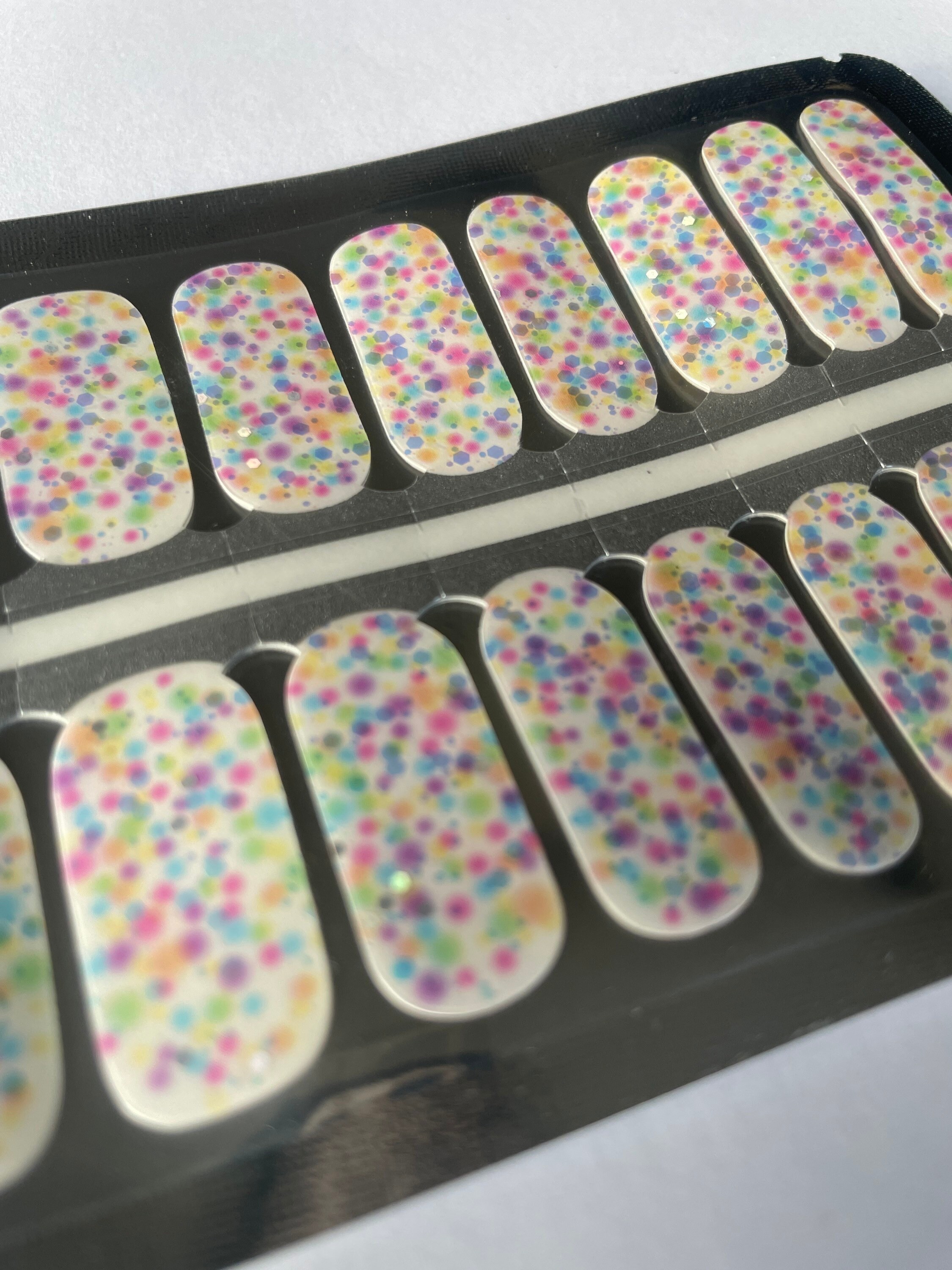 Funfetti - Colorful Polka Dot - Rainbow Nail Wrap - Nail Sticker - Nail ...