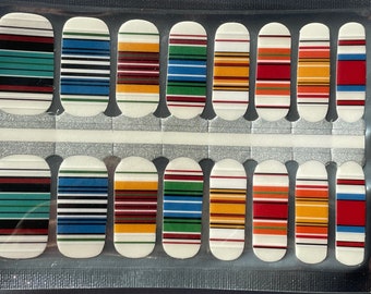 Striped Color Nail Stickers – Long Wear Nail Wraps