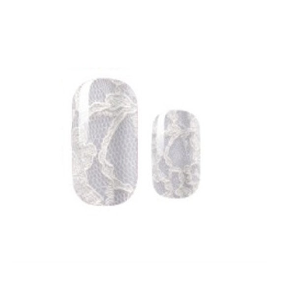 Nail Wraps - Nail Stickers - White Lace - Bridal - Dry Nail Polish - Long Wear Nail Wraps