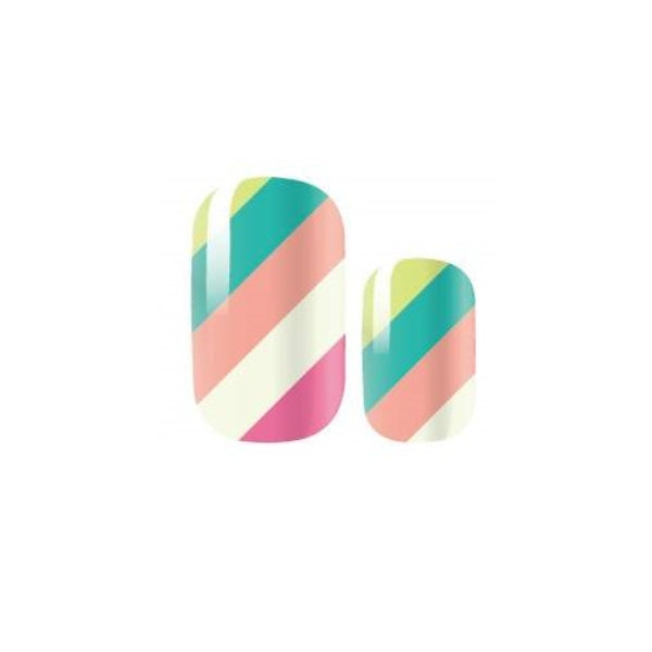 Colorful Stripes -  Long Lasting Nail Wraps - Nail Strips - Dry Nail Polish