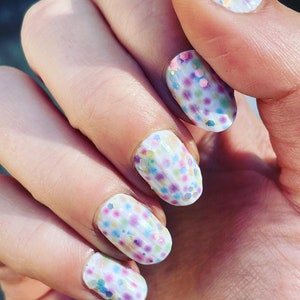 Funfetti - Colorful Polka Dot - Rainbow Nail Wrap - Nail Sticker - Nail Decal - Nail Polish Strips