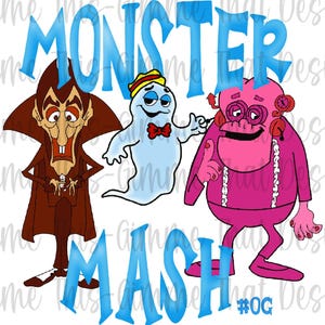 Cereal monsters Count chocula frankenberry boo berry digital png  print sublimation dtf