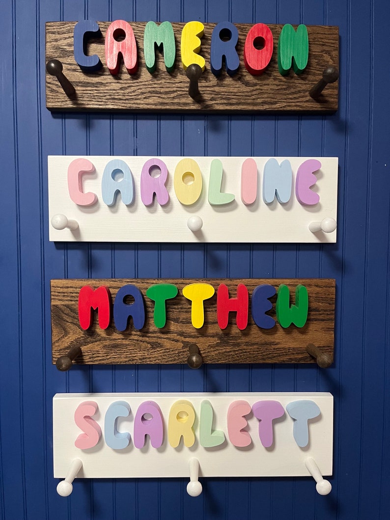 Check Out Our New Items, Woodcrafts for Children, Name Coat Racks ...