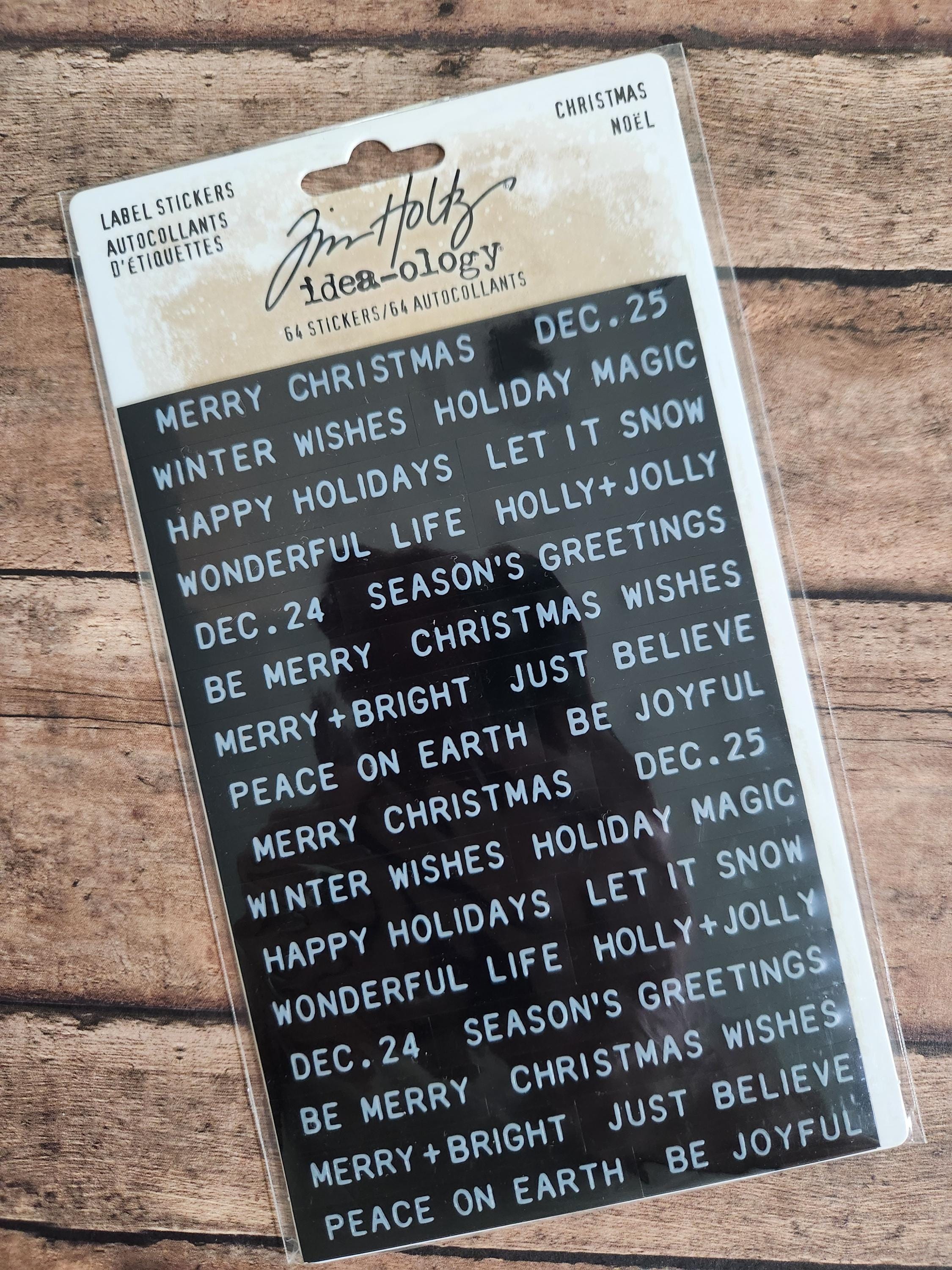 Tim Holtz 2021 Christmas Idea-Ology Label Stickers - Holiday Scrapbooking Embellishments