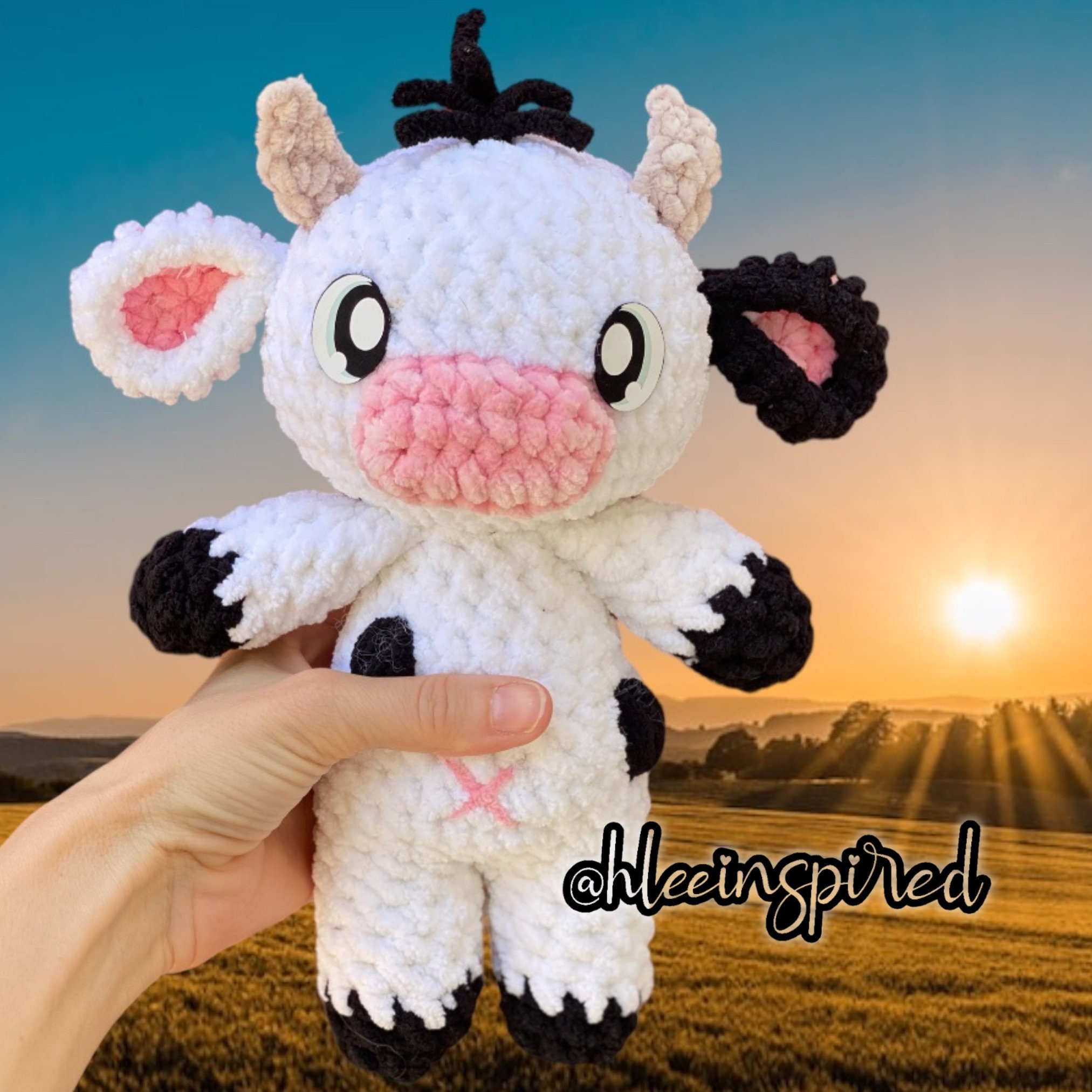 Super cute cow-avocado 🐮🥑 Pattern by @cowely.crochet