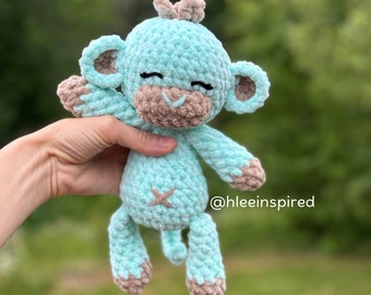 Matty Monkey Floppy Legged Crochet Low Sew Plushie Stuffed Animal Pattern ONLY