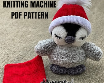 Waddles the Chubby, Sleepy Penguin Circular Knitting Machine PATTERN ONLY Addi Sentro Tutorial Recipe