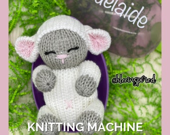 Lillee the Mini Easter Lamb Stuffed Animal Circular Knitting Machine PDF PATTERN ONLY Addi Sentro Tutorial Recipe