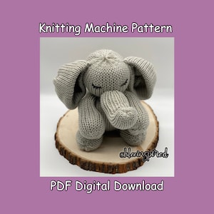 Esther the Elephant Circular Knitting Machine PATTERN ONLY Addi Sentro Tutorial Recipe