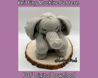 Esther the Elephant Circular Knitting Machine PATTERN ONLY Addi Sentro Tutorial Recipe