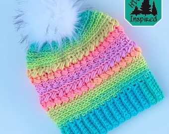 Henslee Beanie Slouchy or Fitted Crochet Toque *PATTERN ONLY*