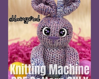 Tillee the Mini Easter Bunny Rabbit Stuffed Animal Circular Knitting Machine PDF PATTERN ONLY Addi Sentro Tutorial Recipe