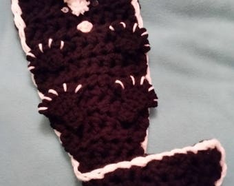 Skunk Woodland Cozy Cocoon Crochet Blanket *PATTERN ONLY*
