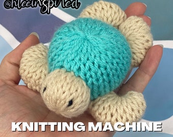 Sea Turtle Baby Sea Animals Stuffed Animal Circular Knitting Machine PDF PATTERN ONLY Addi Sentro Tutorial Recipe
