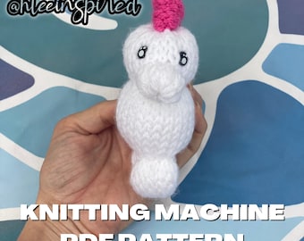 Sea Horse Baby Sea Animals Stuffed Animal Circular Knitting Machine PDF PATTERN ONLY Addi Sentro Tutorial Recipe