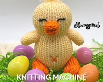 Millee the Mini Easter Chick Stuffed Animal Circular Knitting Machine PDF PATTERN ONLY Addi Sentro Tutorial Recipe