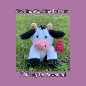 Jo the Cow Circular Knitting Machine Pattern / Calf / Bull / Sentro Addi Express King Recipe