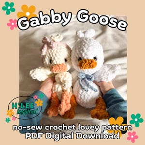 Gabby Goose häkeln Lovey Pattern: No Sew Amigurumi Plushie (PDF Pattern)