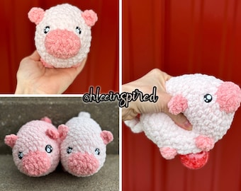 Penelope Pig No Sew Crochet Barnyard Belly Pop Stress Ball Pattern ONLY