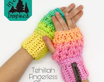 Tehillah Fingerless Gloves * PATTERN ONLY * Crochet Pattern Hazelee Stitch