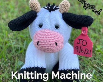 Jo the Cow / Calf / Bull Circular Knitting Machine Pattern Sentro Addi Express King Recipe
