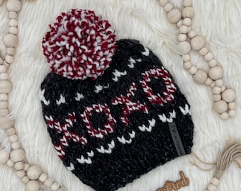 Adult Knit XOXO Beanie | Winter Hat | Handmade Valentines Toque | Luxury Gift for Her | Ready to Ship - HLeeInspired