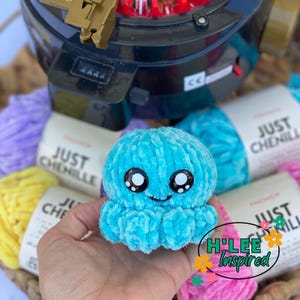 Patrón de pulpo de peluche para máquina de tejer: Addi, Sentro (patrón en PDF)