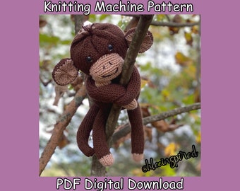 Theo - Knitting Machine Monkey Tutorial PDF Pattern Sentro Addi Express Circular Knitting Machine