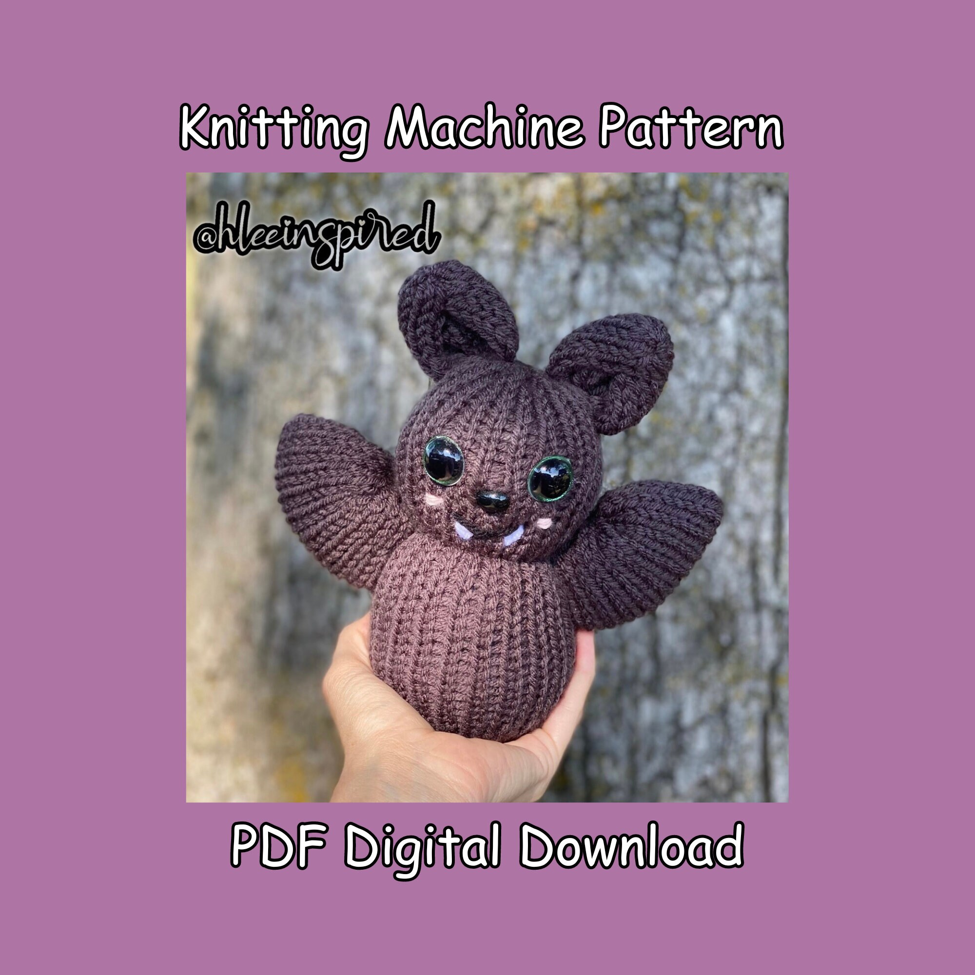 Bubba Bat Halloween Circular Knitting Machine PDF PATTERN ONLY Addi ...