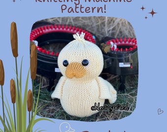 Knitting Machine Mallard, Yellow Duck PDF Pattern, quick and easy project for markets or gifts