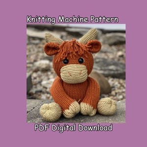 Heidi the Highland Cow Circular Knitting Machine / Calf / Bull Pattern Sentro Addi Express King Recipe