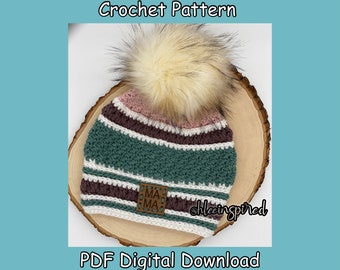 The Amaris Beanie Pattern- **PDF - Digital Download** Crochet Pattern Tutorial, Crochet Beanie Pattern, Crochet Pattern