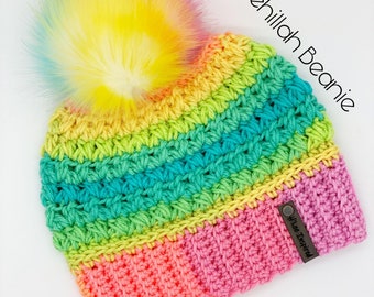 Tehillah Beanie Messy Bun Hat * PATTERN ONLY * Crochet Pattern Hazelee Stitch