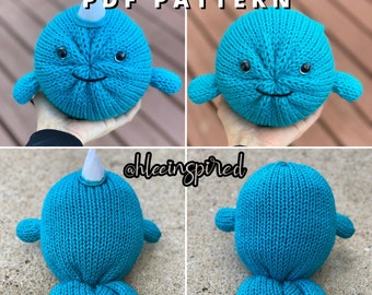 Whale Narwhal Circular Knitting Machine PATTERN ONLY Addi Sentro Tutorial Recipe